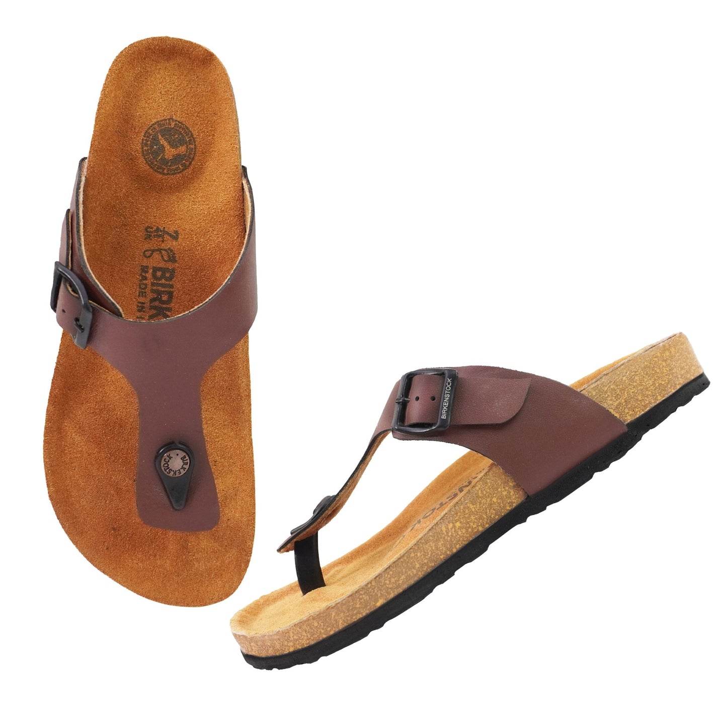Com Feet Brown Birko-Flor Gizeh Sandals