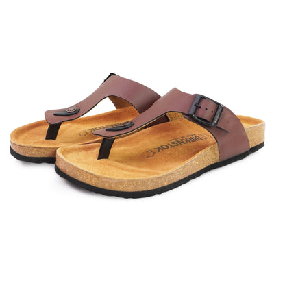 Com Feet Brown Birko-Flor Gizeh Sandals