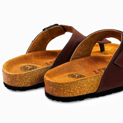 Com Feet Brown Birko-Flor Gizeh Sandals